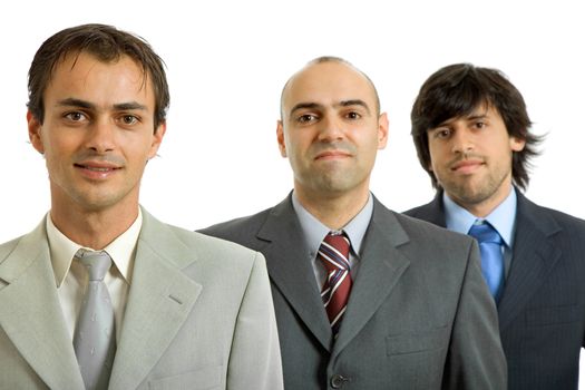 three business men isolated on white background