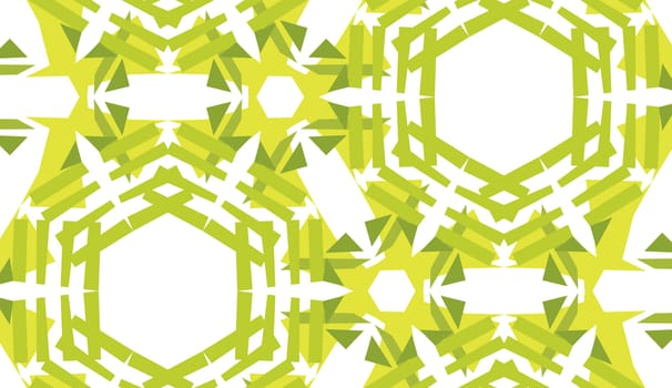 Background of green hexagons in seamless pattern