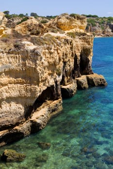 rocky coast of algarve, the south of portugal