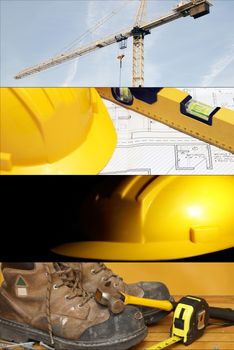 Various images relating to the construction industry.