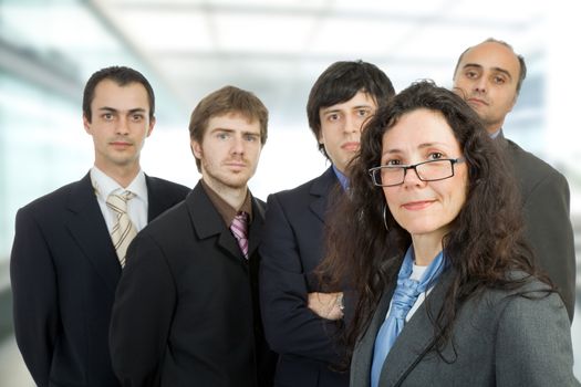 business team at the office, focus on the woman