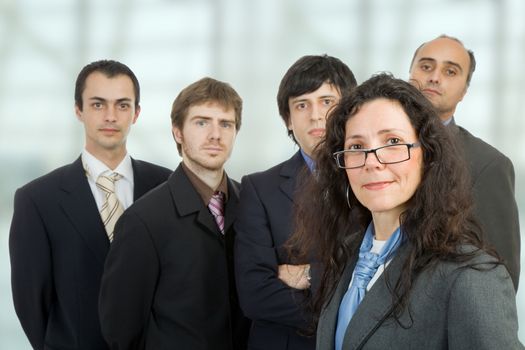 business team at the office, focus on the woman