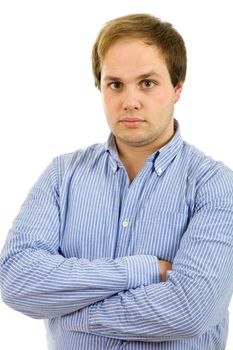 studio picture of a pensive young man, isolated on white