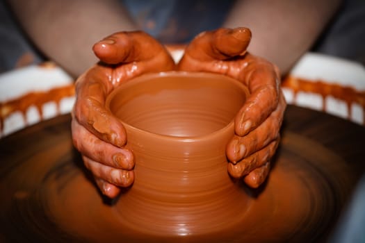 The process of creating pottery by hand