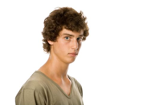 casual young man portrait, isolated on white