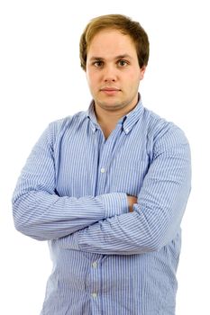 studio picture of a young man, isolated on white