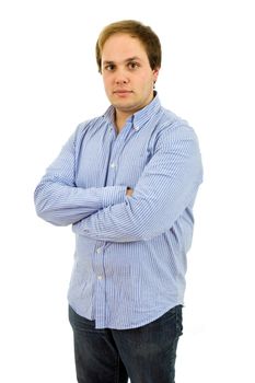 studio picture of a young man, isolated on white