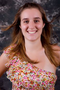 an young happy woman close up portrait