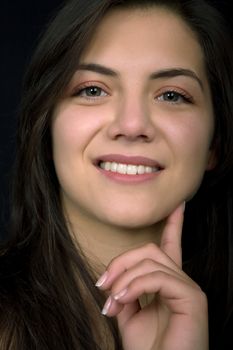 young beautiful woman portrait, studio picture