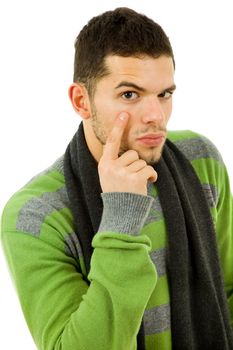 studio picture of a young man, isolated on white