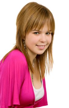 young casual blonde woman close up portrait