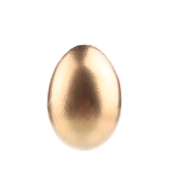 Easter golden egg. Isolated on a white background.
