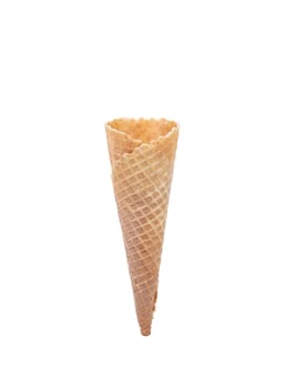 Wafer cup for ice-cream. Isolated on a white background.