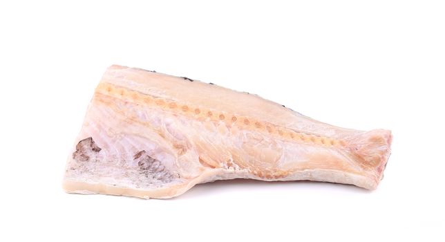 Fresh half of carp fillet. Isolated on a white background.
