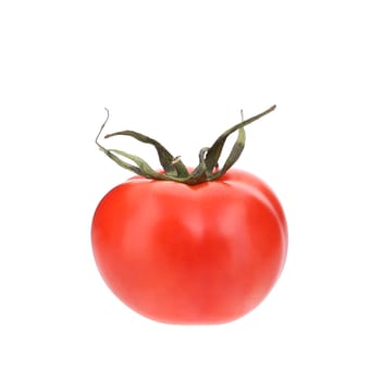 Close up of fresh tomato. Isolated on a white background.