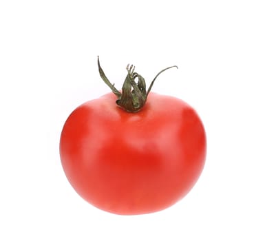 Close up of fresh tomato. Isolated on a white background.
