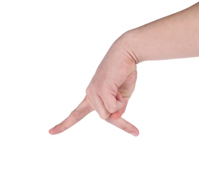 Man hand sign. Isolated on a white background.