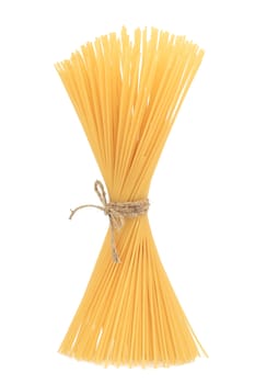Close up of spaghetti. Isolated on a white background.