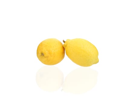 Lemon close up. Isolated on white background.