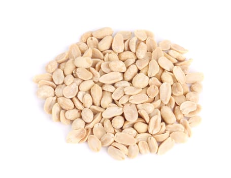 Bunch of peanuts. Isolated on a white background.
