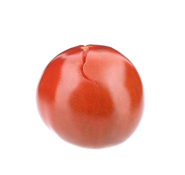 Close up of fresh tomato. Isolated on a white background.