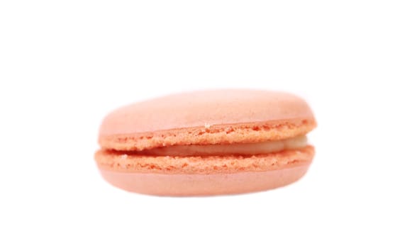 Close up of macaron cake. Isolated on a white background.