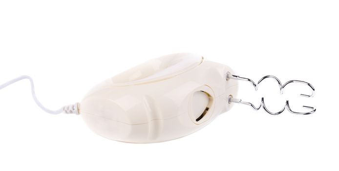 Kitchen hand mixer. Isolated on a white background.