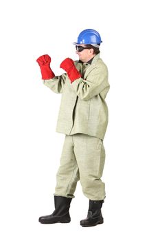 Boxing welder. Isolated on a white background.