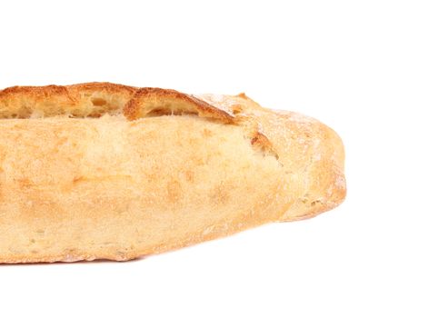 Crispy loaf. Isolated on a white background.