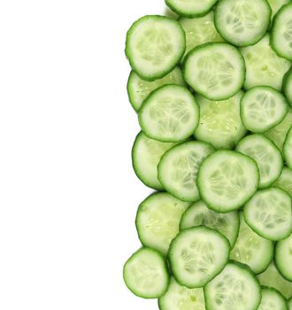 Sliced cucumber background.