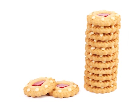 Crispy cookies. Isolated on a white background.