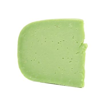 Wasabi cheese. Isolated on a white background.