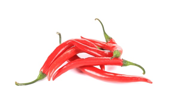 Red chili peppers. Isolated on a white background.