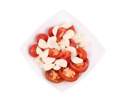 Caprese salad. Isolated on a white background.
