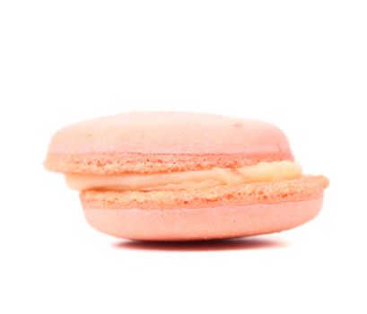 Pink macaron cakes. Isolated on a white background.