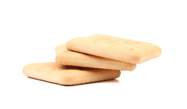 Saltine soda cracker. Isolated on a white background.