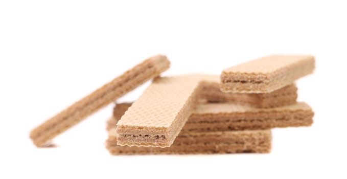 Wafers with chocolate. Isolated on a white background.