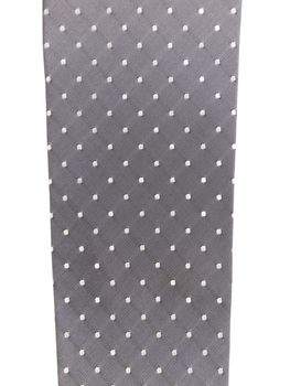 Gray tie with white speck. Whole background.