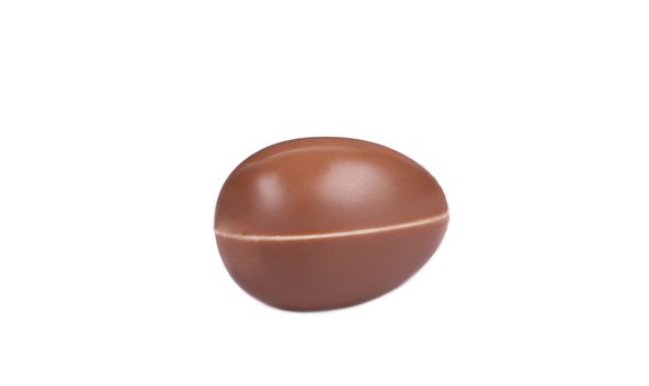 Chocolate egg on white background. Isolated on a white background.