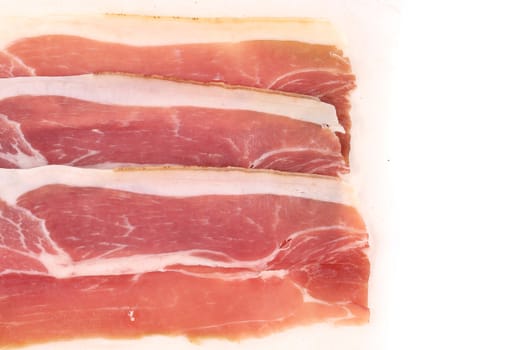 Slices of Delicious Prosciutto. Close up. Whole background.