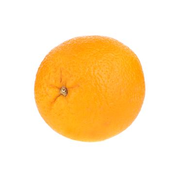 Ripe orange close up. Isolated on a white background.