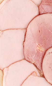 Slices of ham meat. Macro. Whole background.