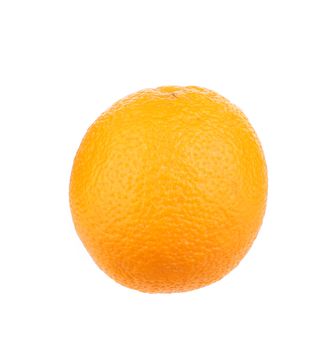 Ripe orange close up. Isolated on a white background.