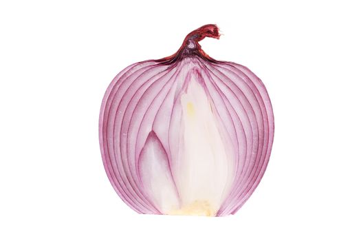 Ripe red onion. Isolated on a white background.