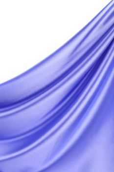 Blue silk drape.