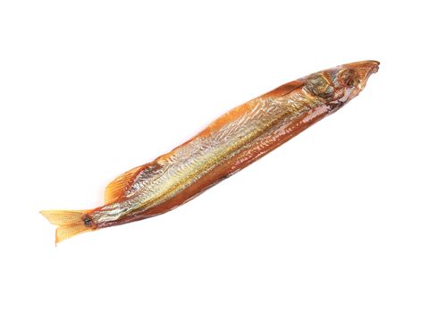 Smoked fish. Isolated on a white background.