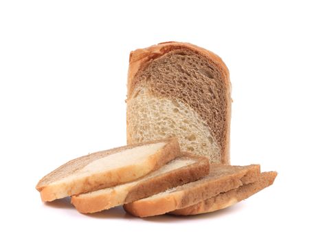 Tasty sliced bread. Isolated on a white background.