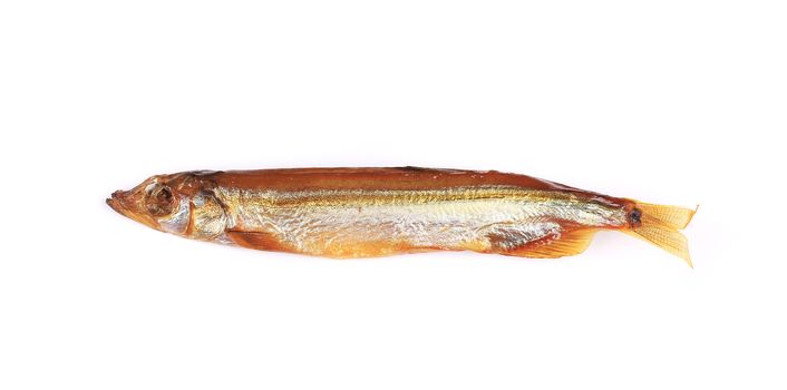 Smoked fish. Isolated on a white background.