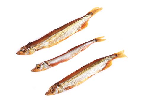 Smoked fish. Isolated on a white background.