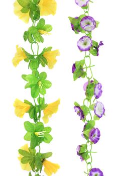 Gentle artificial flowers. Isolated on a white background.